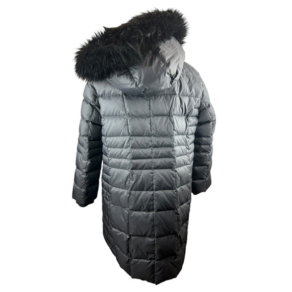 Talbots Faux Fur Hooded Down Puffer Coat Black Full Zip Plus Size 3XP 3X Petite - Picture 7 of 14